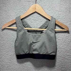 Nike Sports Bra Women Dri Fit Grey And Black XS Racer Back